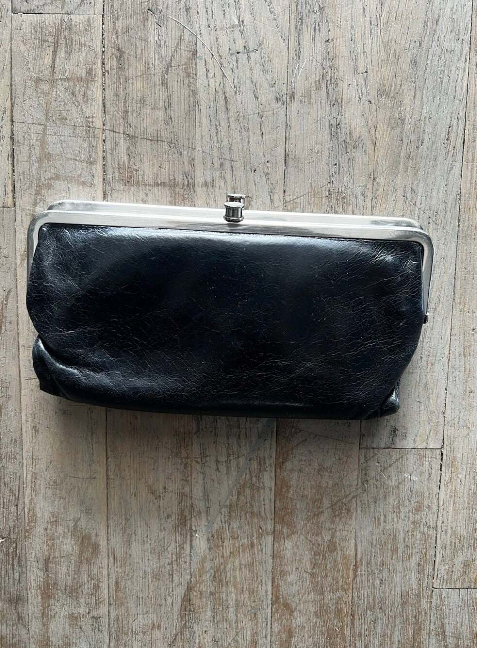 Hobo International Lauren Clutch-Wallet in Black Leather